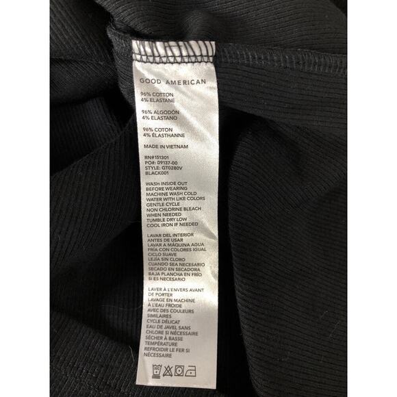 Good American Top Micro Rib Crewneck Sleeveless Racerback Tank Black NWT XL - Picture 8 of 10